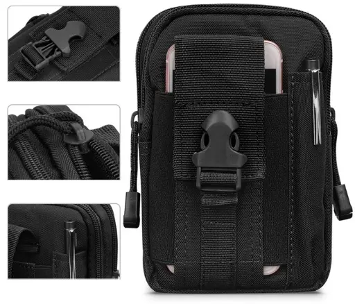 [000061123670] Eagle M01 belt bag organizer with Molle system Black