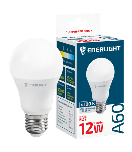 [4823093500044] Лампа світлодіодна ENERLIGHT A60 12Вт 4100K E27