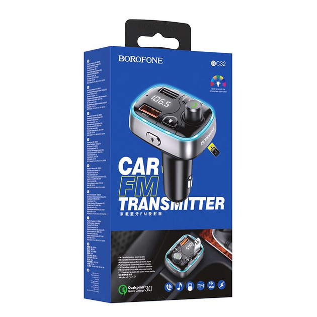 [6931474738578] FM Transmitter Borofone BC32 Sunlight (Black)