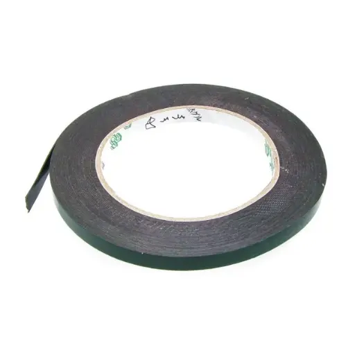 [11634] Double-sided adhesive tape, width 8mm, thickness 0.5mm (green), polyurethane-based.