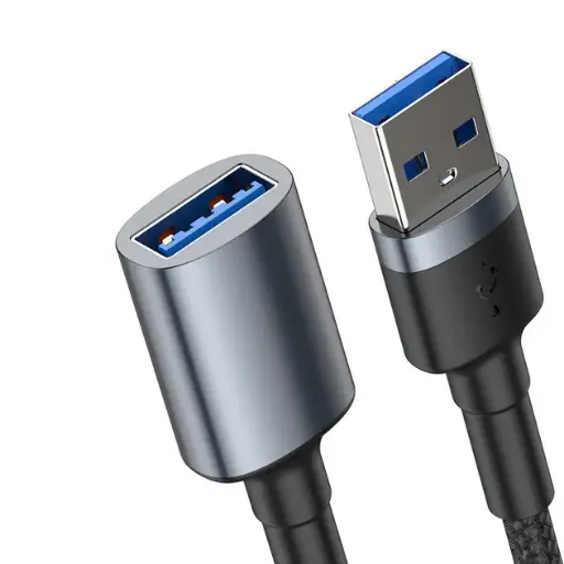 [6953156214460] Кабель Baseus cafule Cable USB3.0 Male To USB3.0 Female 2A 1m Dark gray
