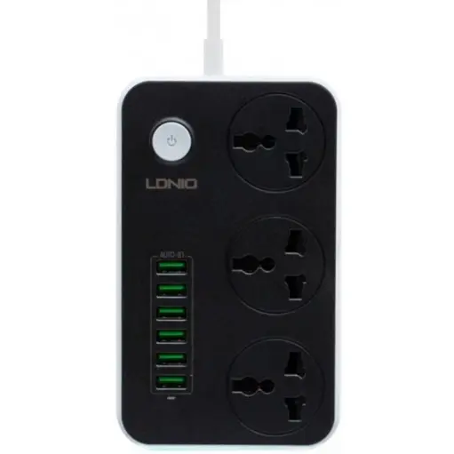 [6933138636046] Сітковий підовжувач LDNIO SC3604 6USB 3.4A (Чорний)