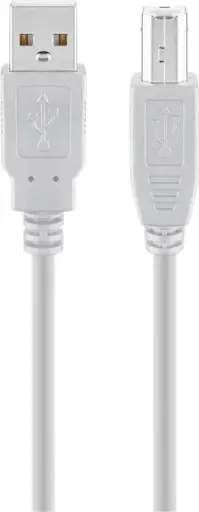[4821000111970] USB cable (A-B), version 2.0, diam.-4.5mm, 3m, gray
