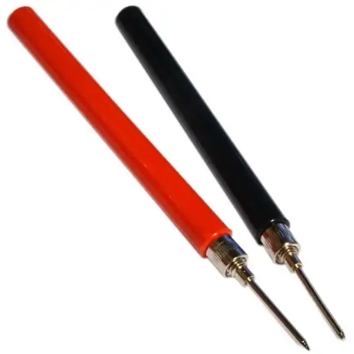 [121985] Long probe with nut D2mm pair red + black (121985)