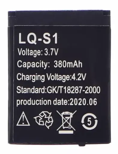 [124471] Battery for smart watches A1/V8/X6/GT08/DZ09, LQ-S1, YX-W9B (3.7V, 380mAh) (124471)