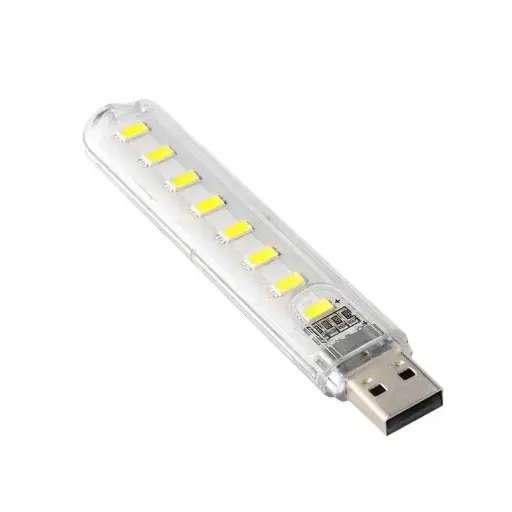 [ 77713400] Mini flashlight with 8 LEDs, USB lamp, LED