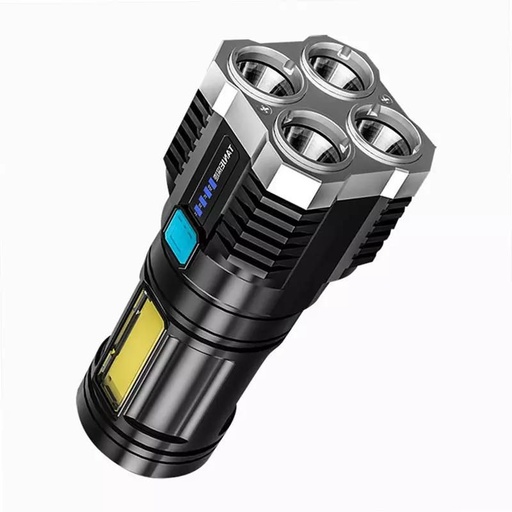 [ 77713382] Ліхтар ручний L-S03 прожектор 4 LED із зарядкою від USB + бічним світлом COB