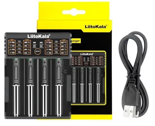 [41289] Універсальний зарядний пристрій LiitoKala Lii-402 для 18650, AA, AAA Li-Ion, LiFePO4, Ni-MH/Cd + PowerBank