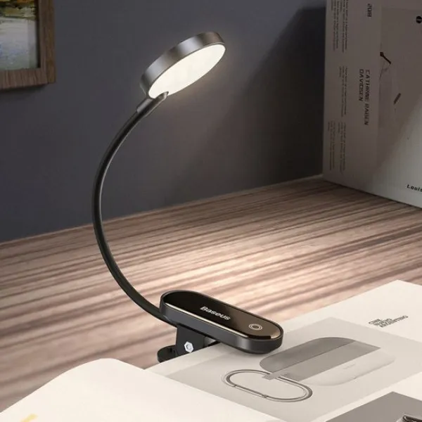 [6953156223523] Table Lamp Baseus Comfort Reading Mini Clip 3W DGRAD (Dark gray, 0G)