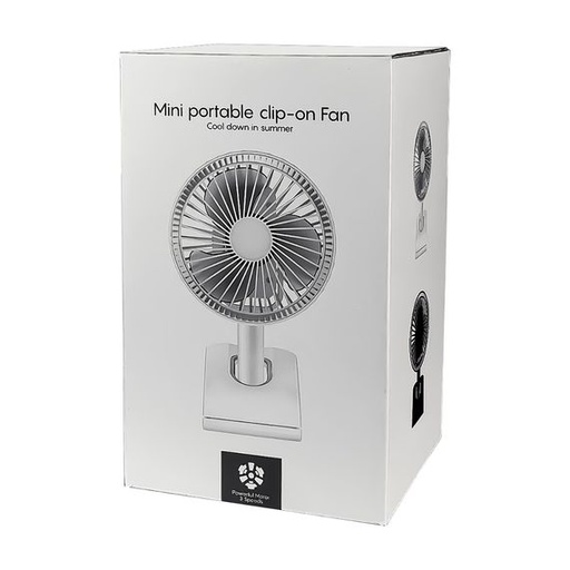 [41742] GXQC D607 desk fan with a clamp dark gray