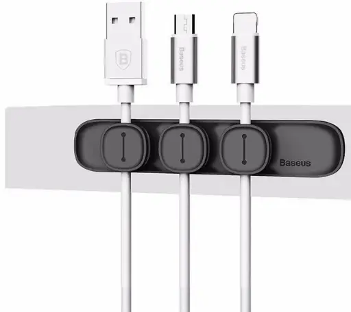 [42551] Baseus Peas Cable Clip Holder (black)