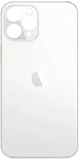 [902064] Back cover for iPhone 12 Pro Max, silver, white, no need to remove the camera glass, big hole, silver