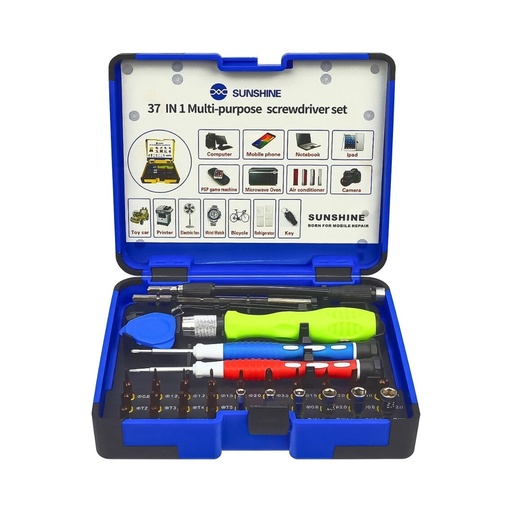 [41805] Sunshine SS-5110 tool set (handle, 30 bits, 2 extensions, tweezers, screwdrivers +1.5, star 0.8, pick)