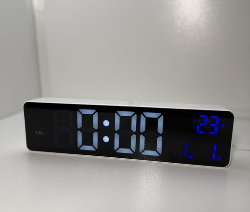 [6942564466257] Desk Clock DS-6625 Temperature/Date (White)