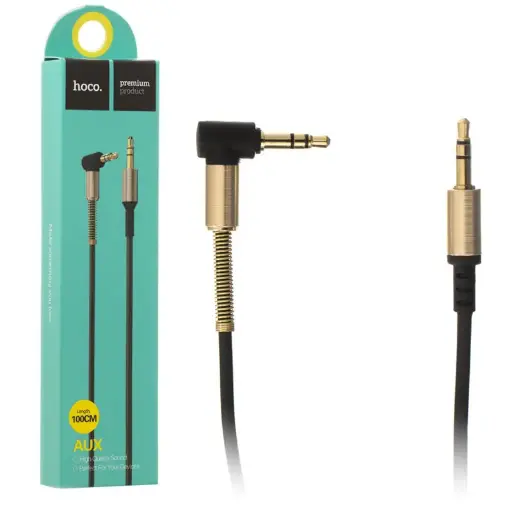 [29033] AUX cable Hoco UPA02 with microphone Jack 3.5 to Jack 3.5 2m black