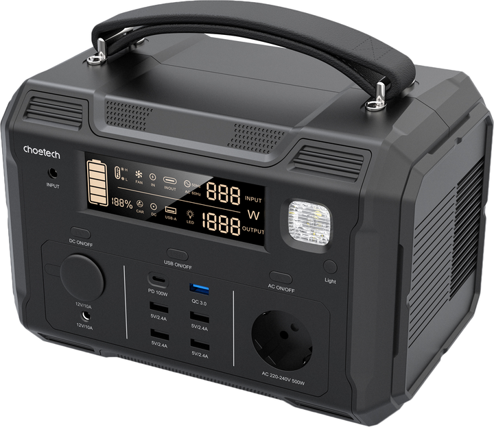 [39064] Зарядна станція Choetech 500W* (black)