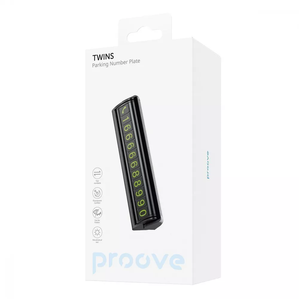 [48864] Паркувальна Карта Proove Twins Parking Number Plate (black)
