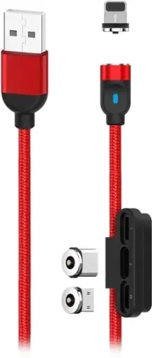 [6920680866526] USB Кабель XO NB128 3 IN 1 magnetic cable (Червоний)