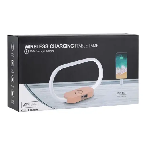 [2020000370925] Wireless Charger WR08 3in1+Lamp/Clock/Wireless 10W (Brown)