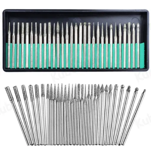 [43327] Drill bit set (30 pcs), diamond-coated cutters, shank d=3mm