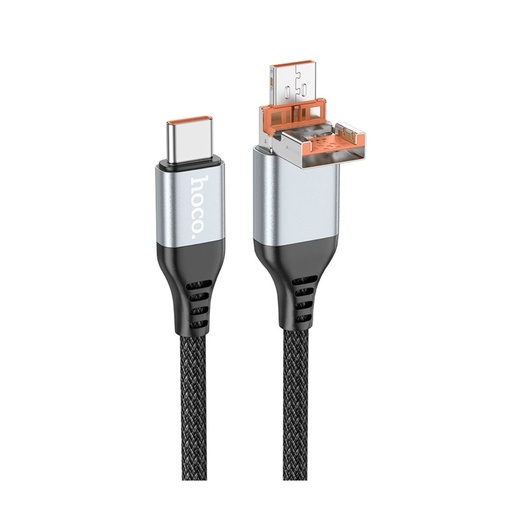 [44790] Кабель Hoco U128 2в1 USB/ Type-C to Type-C чорний