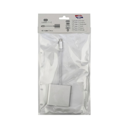 [44818] Мультіадаптер хаб Type-C - HDMI + USB3.0 + Type-C білі