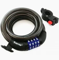 [4821000159514] Bicycle combination lock Tonyon TY523 12x1500 mm with mounting