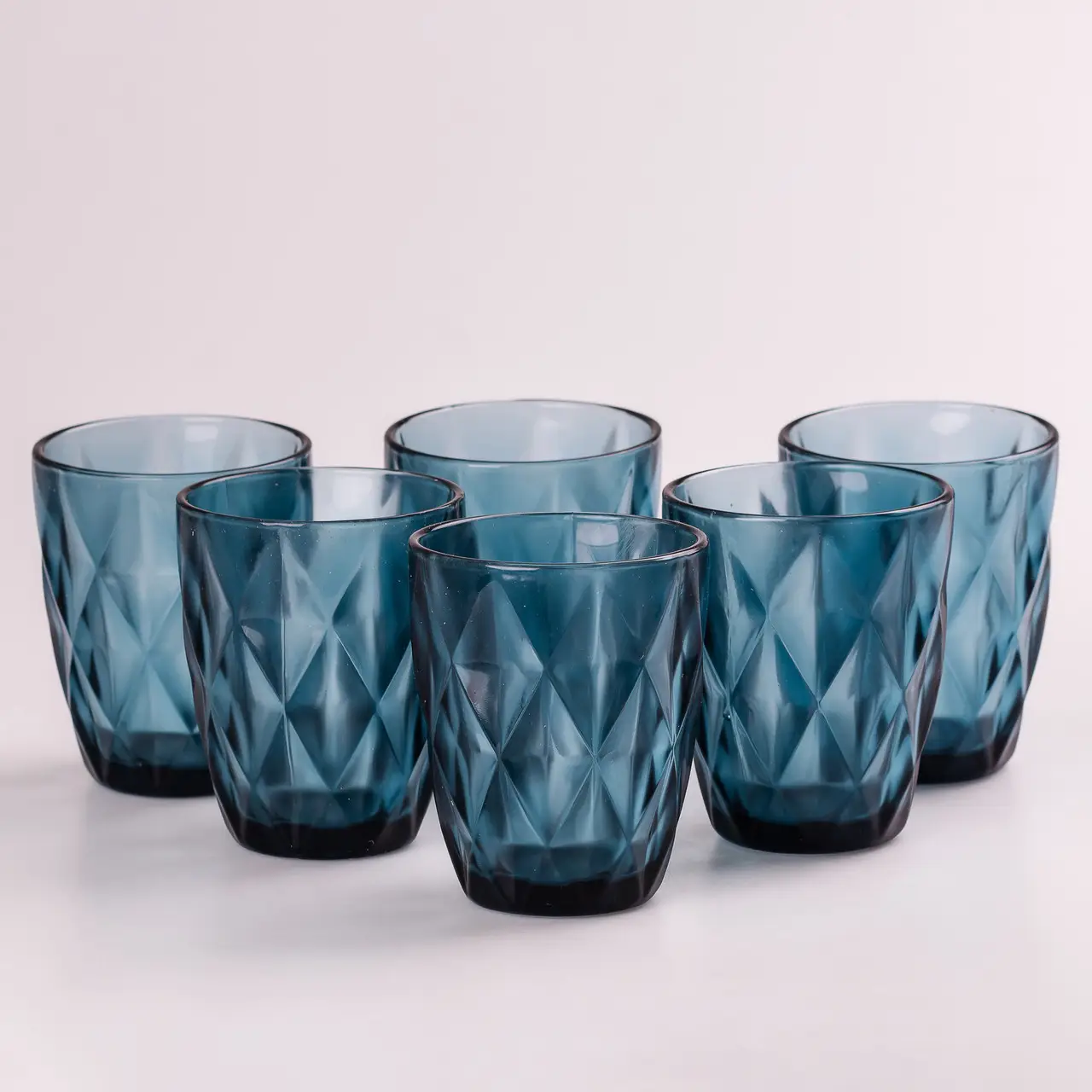 [4821000160756] Drinks for drinks curly faceted from thick glass set 6 pcs