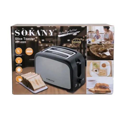 [6974824283397] Тостер Sokany HJT-008S з режимом підігріву, чорний