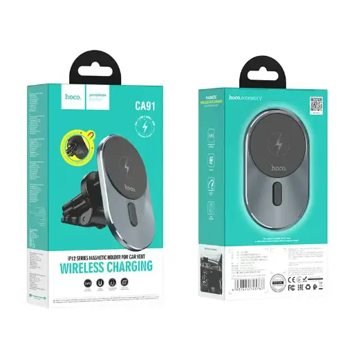 [41251] Автотримач Hoco CA91 магнітний з бездротовою зарядкою 15W