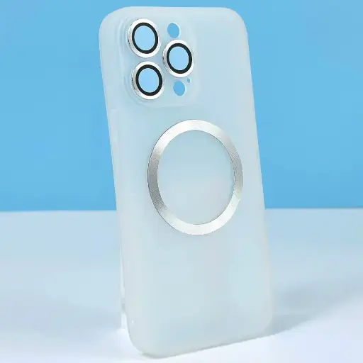 [6920680850723] XO K22 CD pattern iron ring TPU MagSafe Box iPhone 15 Pro Max white
