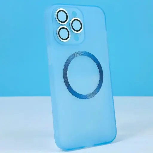 [6920680850730] XO K22 CD pattern iron ring TPU MagSafe Box iPhone 15 blue