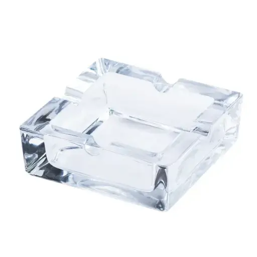 [4821000171738] Ashtray glass square square 12*12 cm, transparent