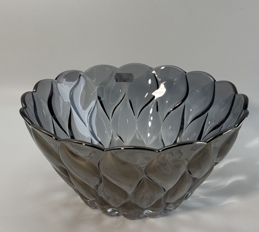 [6935031403367] Glass salad bowl, figured, gray