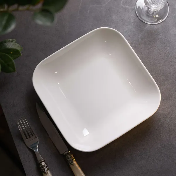 [4821000171967] Deep square plate 500 ml 15 cm porcelain