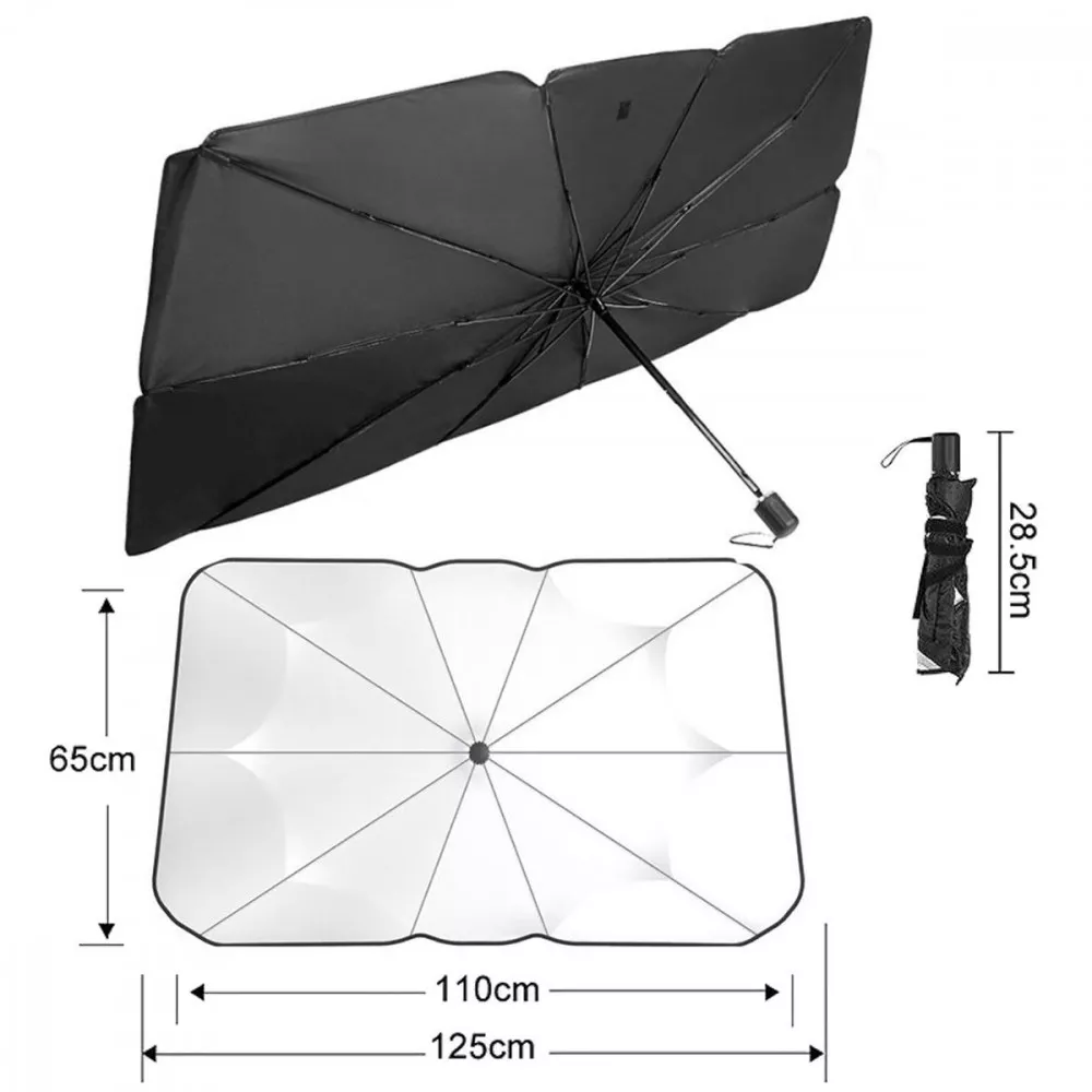 [57231] Автомобільна сонцезахисна парасолька для автомобіля SunShield 110*125*65cm