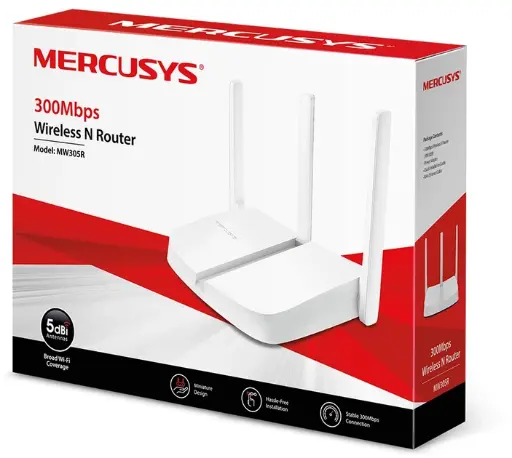 [13512] Wi-Fi роутер Mercusys MW305R_V2 (3xFE LAN, 1xFE WAN, 802.11n, 3 антени) білий