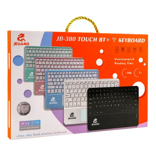 [4821000177075] Wireless keyboard JEQANG JB-380 bluetooth charging (White)