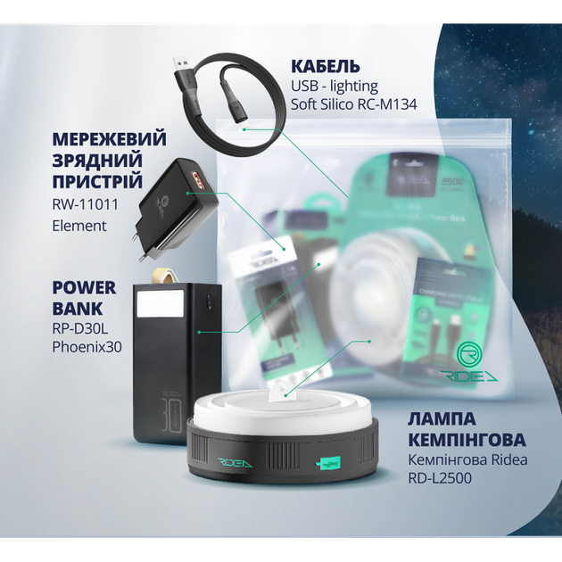 [2020000408369] Набір При Відключенні Світла Ridea Antiblackout (Чорний)