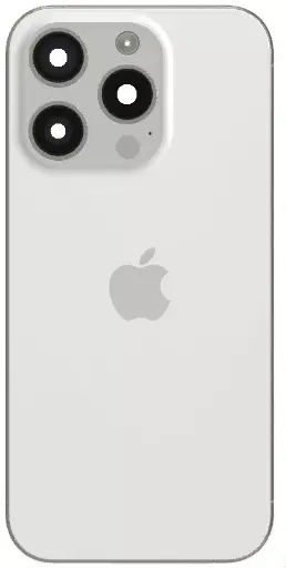 [45528] Заднє скло корпусу для Apple iPhone 15 Pro White Titanium (біле) з рамкою та стеклом камери