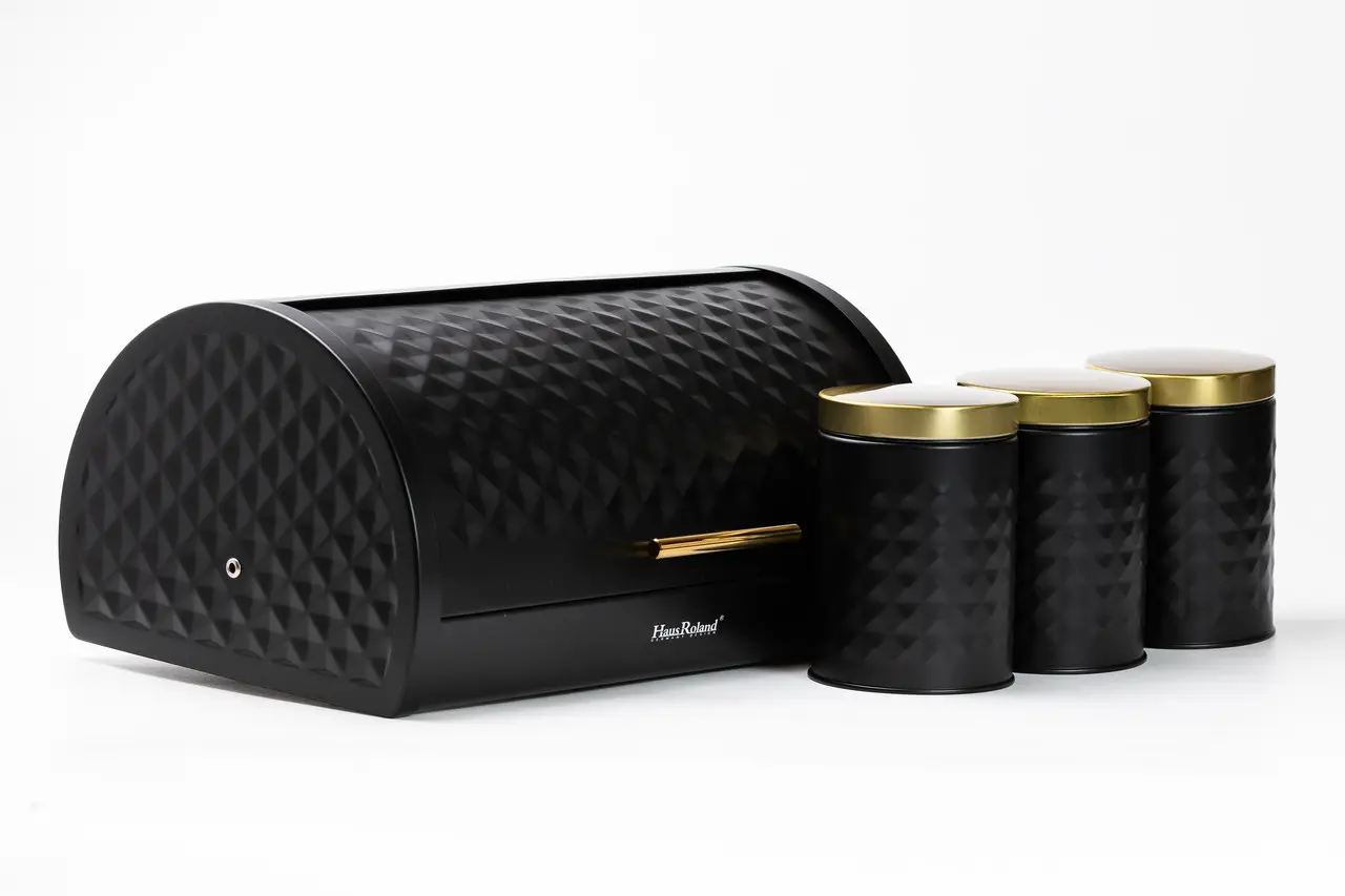 [2000000028262] Store for storage of Haus Roland 4 stainless steel pieces, black with gold