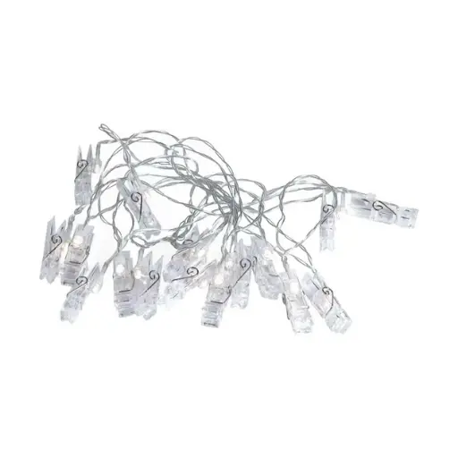 [2000000028804] Garland-thread Clothespins 20 LED length 5 meters, warm white