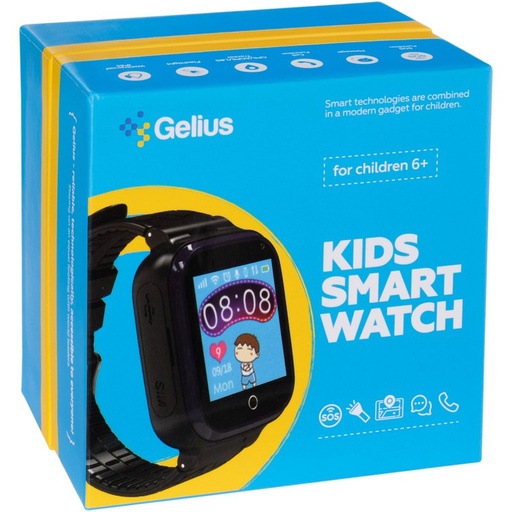 [98955] Дитячий смарт годинник Gelius GP-PK007 (Ocean) з GPS трекером Black