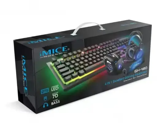 [6904589423646] Ігровий комплект 4 в 1 з підсвічуванням RGB Gaming Мишка-Навушники-Клавіатура-Килимок