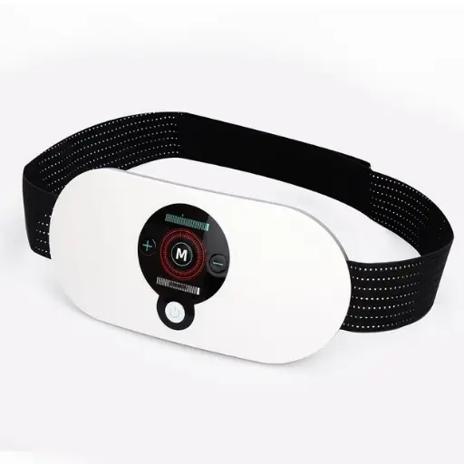 [4821000181102] Fitness massager belt for abdominal and back muscles 9151 (White)