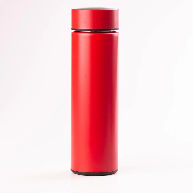 [2000000002354] Thermos with temperature sensor 500 ml with screw lid, red