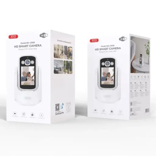 [6920680860869] Камера XO CR08 200W Pixel двостороння для відеодзвінків (2.4G+Bluetooth з Інтернетом) (Білий)
