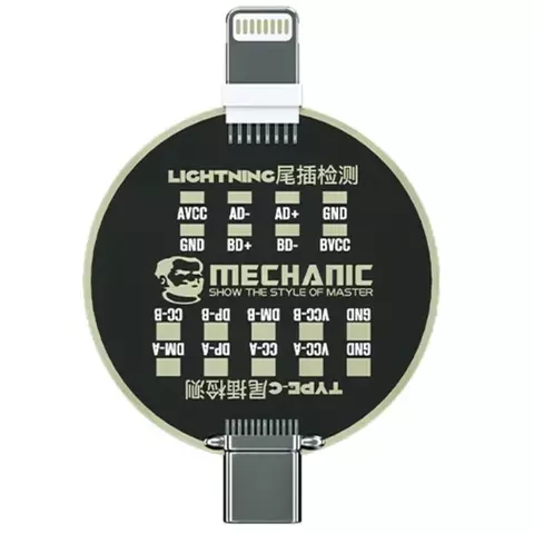 [916390] Тест-кабель для перевірки коннектора зарядки Mechanic T810, USB тип-C, Lightning
