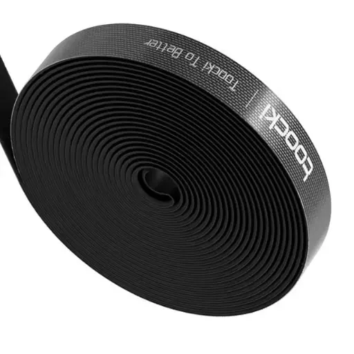 [45222] Toocki Cable Organizer for Wire Ties with Velcro, 10 mm x 1 m, black