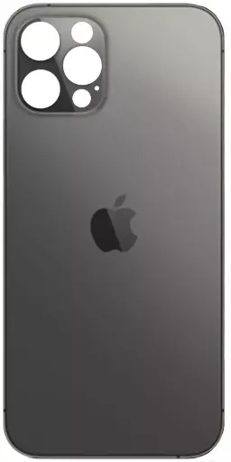 [39733] Back glass of the case for Apple iPhone 12 Pro Graphite (dark gray) (Big hole)